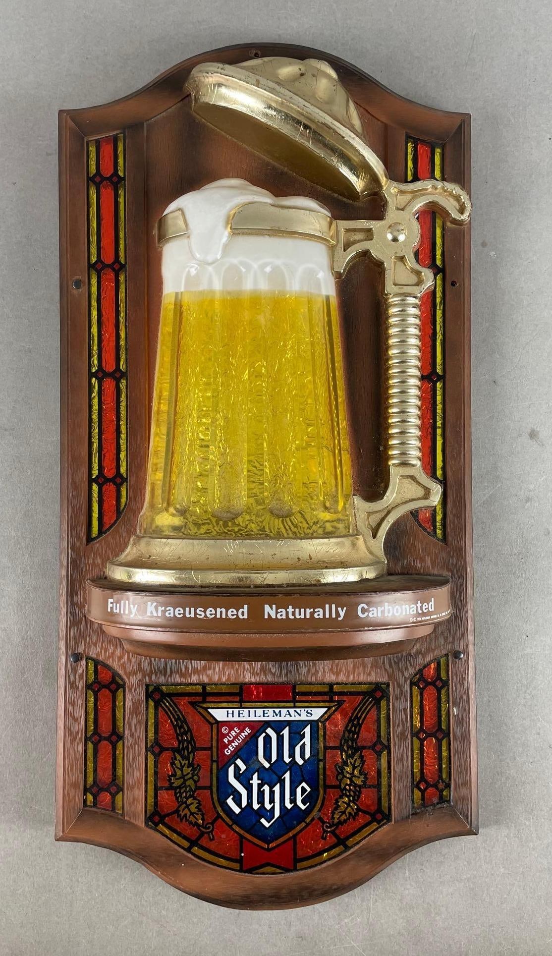 Vintage Old Style Beer Stein Non Motion Advertising Sign (1 of 3)