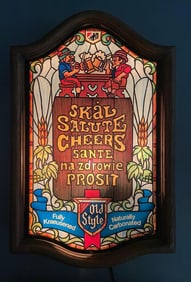 Vintage Old Style Beer Cheers Light-Up Advertising Sign