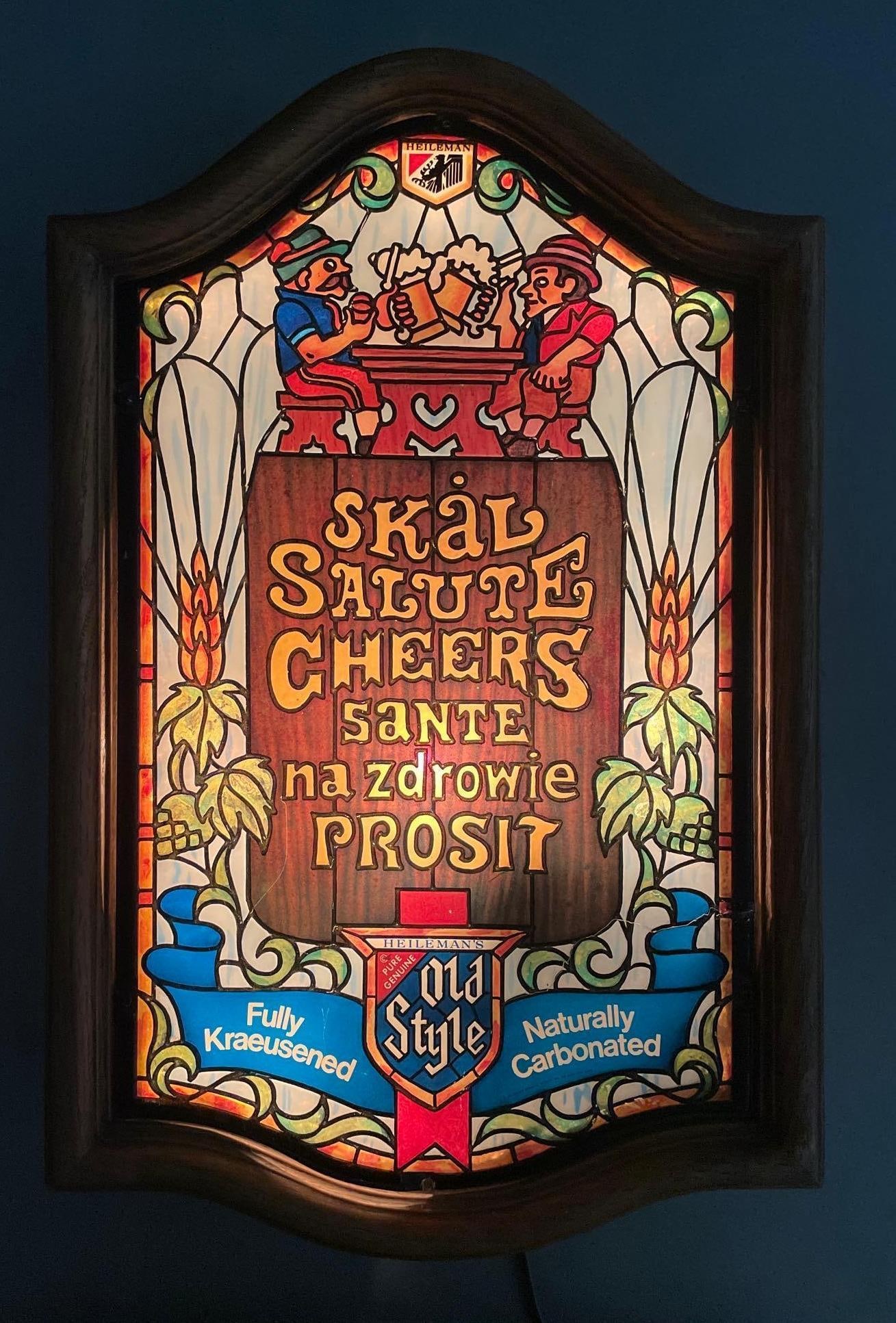 Vintage Old Style Beer Cheers Light-Up Advertising Sign (1 of 4)