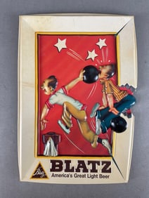 1975 Blatz Light Beer Bowling Vacuuform Advertising Sign