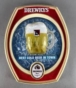 Vintage Drewrys Beer Plastic Advertising Sign