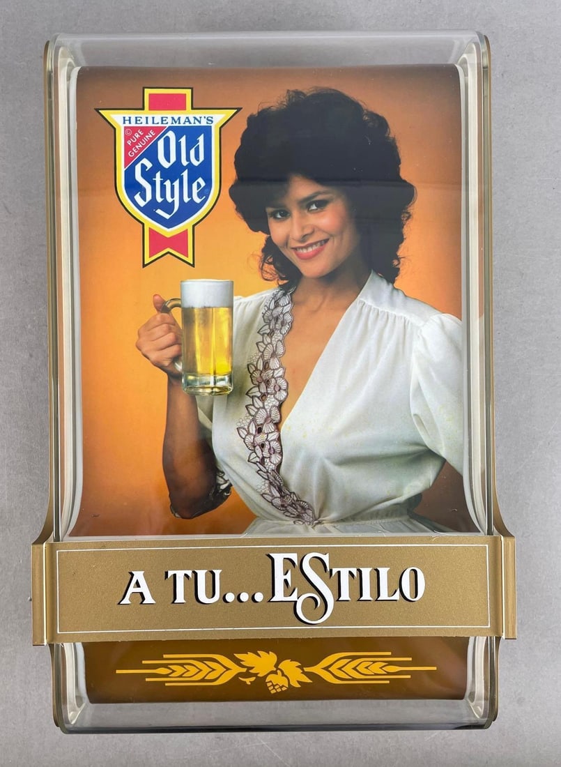 1984 NOS Old Style Beer Hispanic Woman Light-Up Advertising Sign (1 of 3)