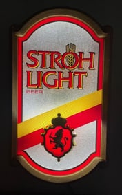 Vintage Stroh Light Beer Light-Up Advertising Sign