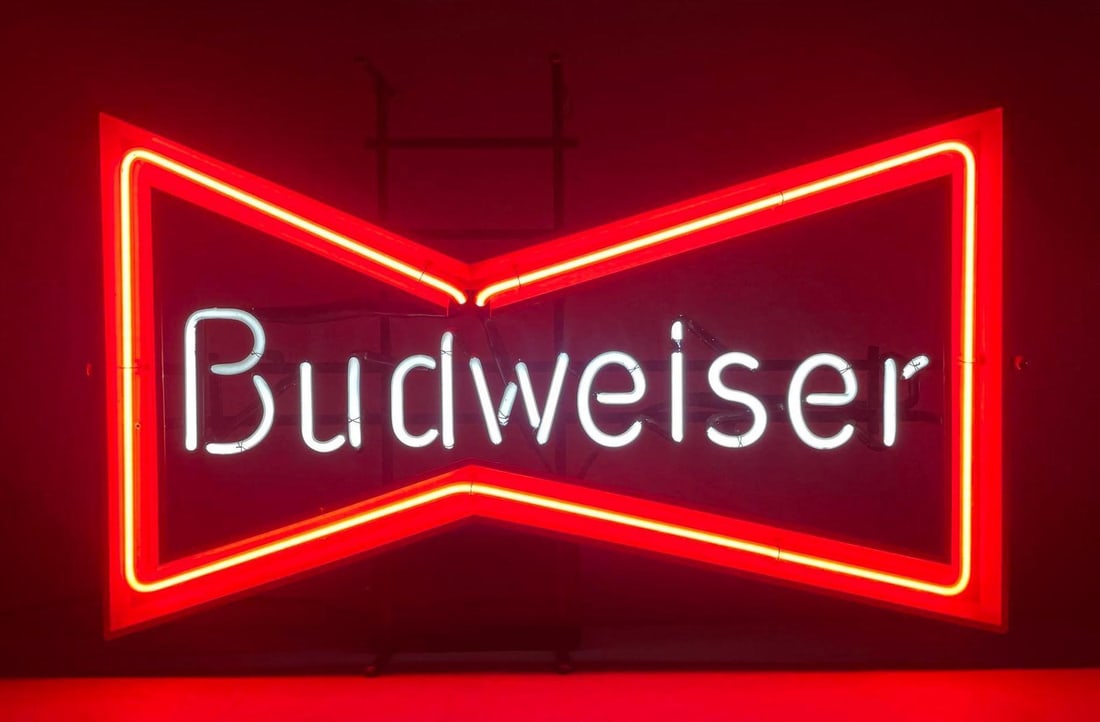 Vintage Budweiser Beer Bowtie Neon Advertising Sign (1 of 4)