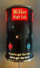 Vintage Miller High Life Beer Heat Motion Light-Up Advertising Sign