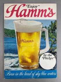1960s Hamms Beer Cardboard Easel Advertising Sign