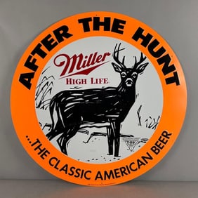 Miller High Life Beer Deer Hunting Metal Advertising Sign