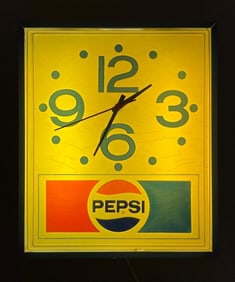 1980 Pepsi Cola Light-Up Advertising Clock