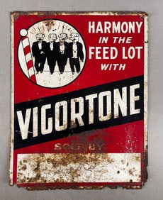 Vintage Vigortone Animal Feed Metal Advertising Sign