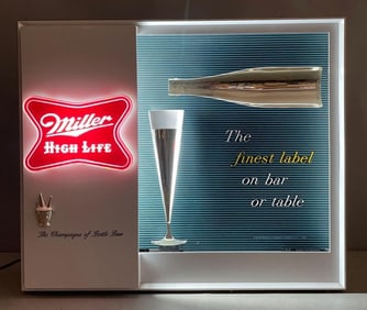Vintage Miller High Life Beer Motion Light-Up Advertising Sign