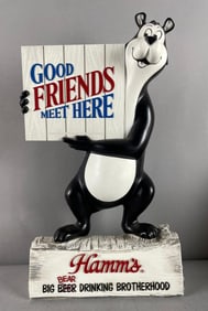 Vintage Hamms Beer Bear Plastic Advertising Statue
