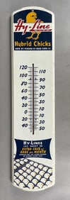 Vintage Hy-Line Hybrid Chicks Advertising Thermometer