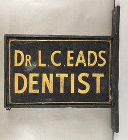 Antique Double-Sided Schmaltz Paint Dentist Advertising Sign