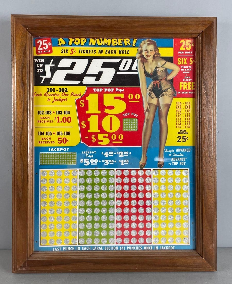 Vintage Pin-Up Top Number Punch Board (1 of 2)