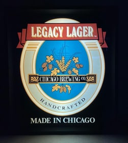 Chicago Brewing Co. Legacy Lager Beer Light-Up Advertising Sign
