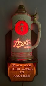 Vintage Strohs Beer Stein Light-Up Advertising Sign