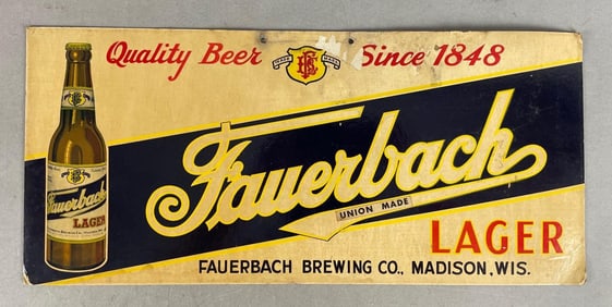 Vintage Fauerbach Beer Cardboard Advertising Signs