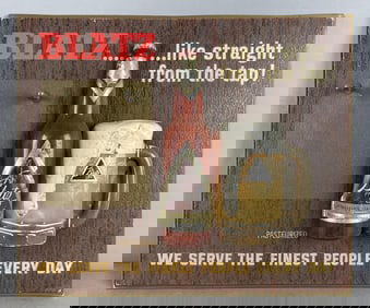 Vintage Blatz Beer Advertising Calendar Holder