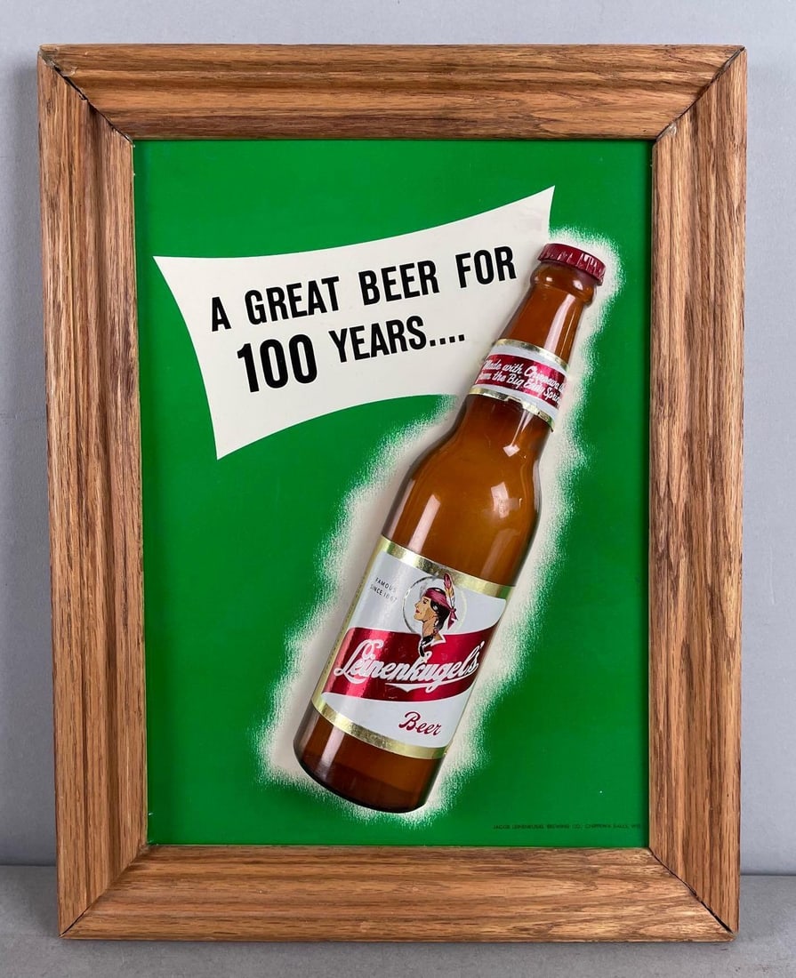 1967 Leinenkugels Beer 100th Anniversary Advertising Sign (1 of 2)