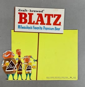 Vintage Blatz Beer Cardboard Advertising Sign