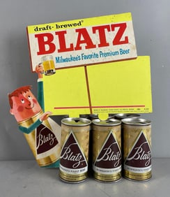 Vintage Blatz Beer Cardboard 6 Pack Advertising Sign