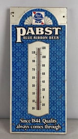 Pabst Blue Ribbon Beer Metal Advertising Thermometer