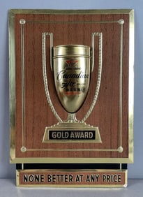 Vintage Canadian Ace Beer Gold Award Advertising Sign