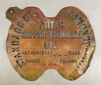 Vintage Standard Oil Co. Metal Barrel Stencil