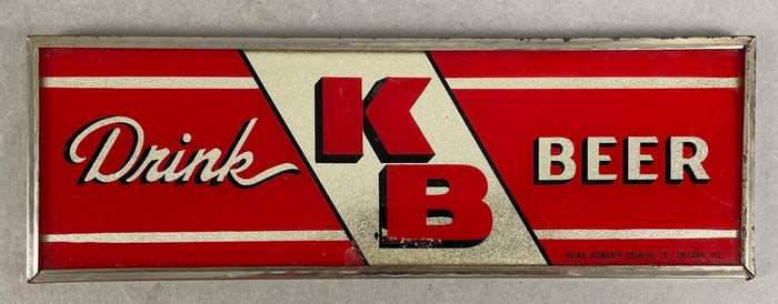 Vintage Drink K B Beer R.O.G. Advertising Sign