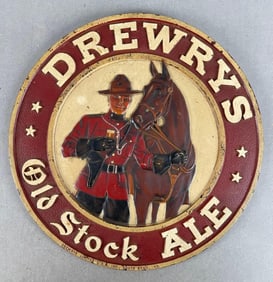 Vintage Drewrys Old Stock Ale Beer Advertising Plaque