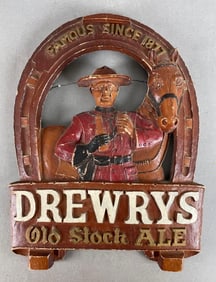 Vintage Drewrys Old Stock Ale Beer Advertising Plaque
