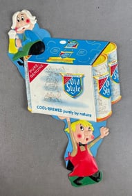 Vintage Old Style Beer Vacuform 6 Pack Advertising Sign