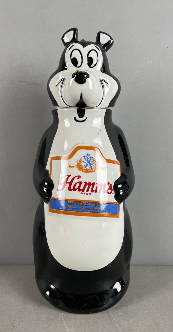 Vintage Hamms Beer Bear Ceramic Advertising Decanter (1 of 3)