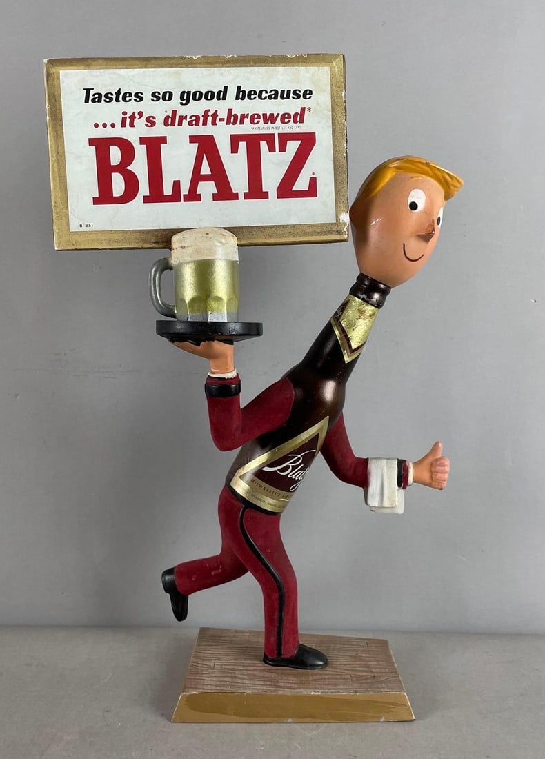 Vintage Blatz Beer Waiter Metal Advertising Statue (1 of 4)
