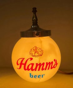 Vintage Hamms Beer Light-Up Advertising Register Topper Lamp