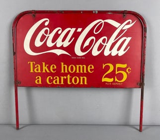 Vintage Coca-Cola Double-Sided Metal Advertising Sign