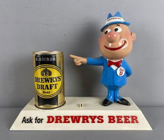 Vintage Drewrys Beer Big D Back Bar Advertising Display