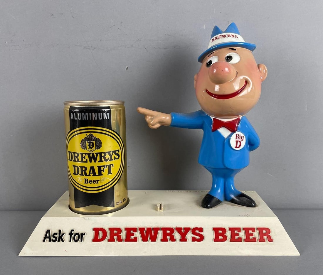 Vintage Drewrys Beer Big D Back Bar Advertising Display (1 of 3)