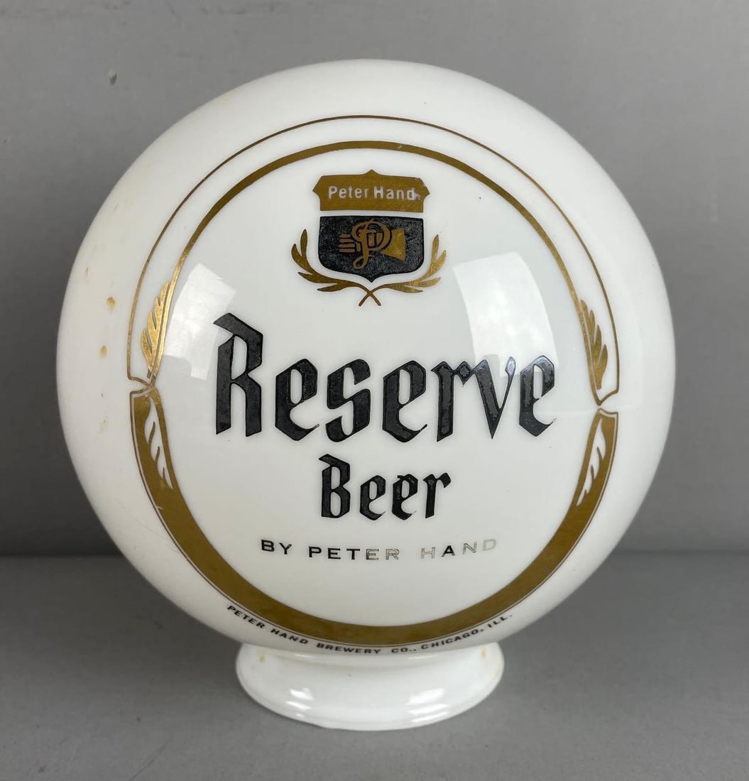 Vintage Peter Hand Reserve Beer Glass Advertising Lamp Shade (1 of 4)