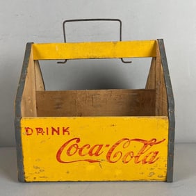 Vintage Drink Coca-Cola Wood Advertising 6 Pack Carrier