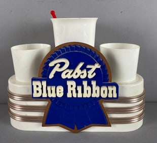 Vintage Pabst Blue Ribbon Beer Back Bar Advertising Organizer