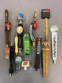 Group of 12 Advertising Beer Tappers