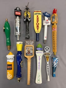 Group of 12 Advertising Beer Tappers