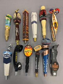 Group of 12 Advertising Beer Tappers