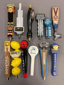 Group of 12 Advertising Beer Tappers
