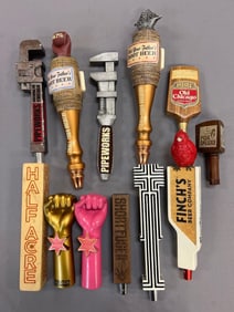 Group of 12 Advertising Beer Tappers