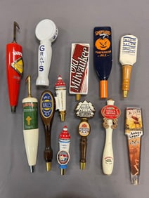 Group of 12 Advertising Beer Tappers