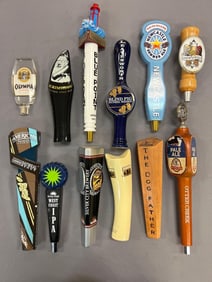 Group of 12 Advertising Beer Tappers