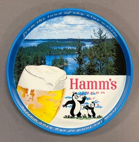 Vintage 1960s Hamms Beer Advertising Metal Drink Tray