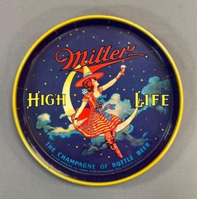 Miller High Life Moon Girl Advertising Metal beer Tray